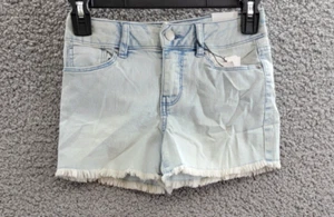 Calvin Klein Boyfriend Denim Cut-Off Shorts Big Girls 7 Light Blue Zip Fly~ - Picture 1 of 18