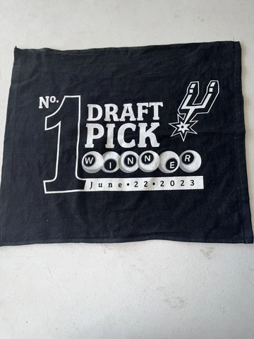 San Antonio Spurs #1 Draft Pick Winner June 22, 2023 Rally Towel 18” X 15” Black Cover