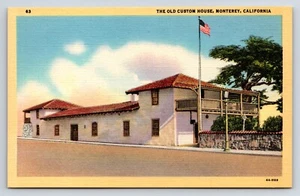 Cartolina The Old Custom House, Monterey, CA, dove sono stati condotti gli affari reali - Foto 1 di 2