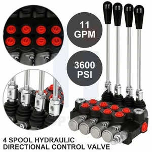 4 Bobine 11GPM Valvole di Controllo Direzionale Idraulico Azione Cilindro Bobina 3600psi - Foto 1 di 11