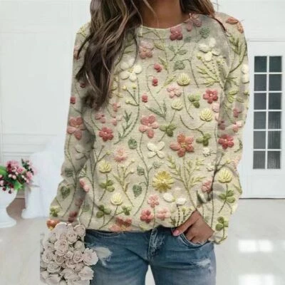 UK Women Weird Fish Patterned Winter Color Block Pullover Fair Isle Jumper HOT A
