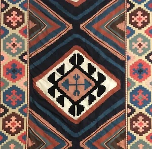 3.3 meters x MORRIS & CO "Dorothy’s Kilim" EMBROIDERED textured fabric Persian - Picture 1 of 10