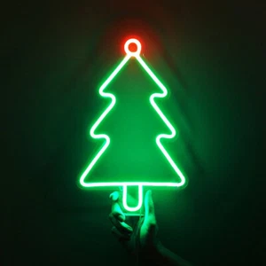 Christmas Tree LED Neon Light Acrylic Sign Dimmable Kids Room Holiday Decoration - Picture 1 of 4