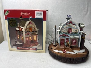 Lemax Christmas Village Plymouth Yacht Club 2001 Lighted Seaside Coastal House - Picture 1 of 6
