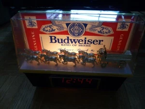 Vintage 1986 Budweiser Clydesdale funktionierendes beleuchtetes Bar Bier Schild 004-130-79 - Bild 1 von 14