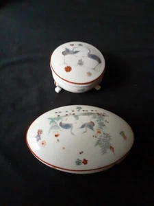 Set Musee Conde Chantilly Kakiemon Limoge Trinket Boxes Repro 4.75" L/2 5/8 D - Picture 1 of 12