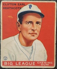 1933 Clifton Heathcote Goudey Indian Gum Card #115 MLB Philadelphia Phillies