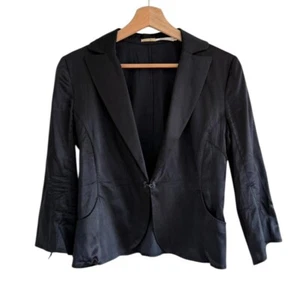 MAX STUDIO BLACK LIGHTWEIGHT BLAZER TOP SIZE SMALL - Picture 1 of 5