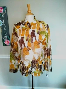Alfred Dunner Jacket Woman's size 18 Full Zip, Pockets, Shimmery Semi-Sheer - Picture 1 of 6