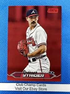 2024 #25 Spencer Strider Topps Stadium Club Béisbol Lámina Roja Paralelo Braves - Imagen 1 de 2