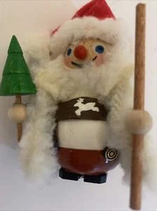 Steinbach Santa Claus 🎅🏻 Germany Deer Wooden Christmas Ornament Used No String - Picture 1 of 4