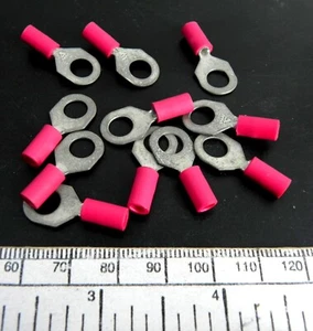 Ringhülsen - Pressart mit 6 mm Loch und roter Hülse - 10er Set - Bild 1 von 2