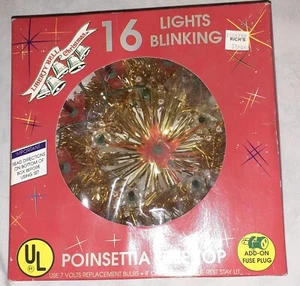 Liberty Bell Weihnachten Weihnachtsstern Baumspitze 16 blinkende Lichter Vintage mit Box - Bild 1 von 5