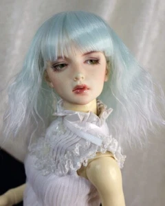 Peluca de muñeca 1/4 1/3 7-8" BJD MSD Sd corta ondulada como nueva verde a blanco flequillo para el cabello 202 - Imagen 1 de 5