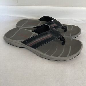 MENS CLARKS FLIP FLOPS SIZE 7 RED AND GREY