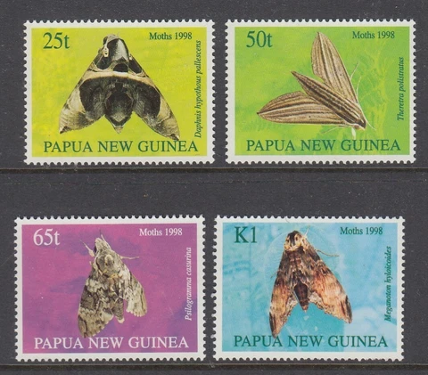Papua New Guinea 1998 Moths set MUH Cover
