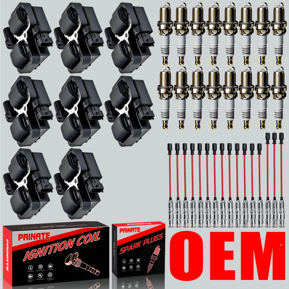 Marca 8X Bobina de encendido OEM y bujía y cable para Mercedes-Benz E430 S500 UF359 Foto 1 de 4