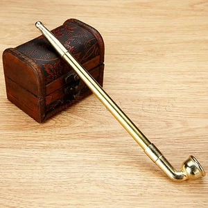 Collectable Smoking Pipe Retractable Tobacco Stem Zinc Copper Straight Medium - Picture 1 of 10