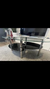 Couchtisch glas oval im exklusivem Design Schwarz - Bild 1 von 2