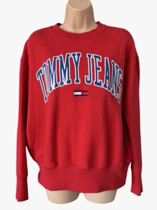 TOMMY HILFIGER ladies retro slouch loose fit thick sweatshirt size S Small 10 - Picture 1 of 4