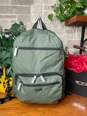 NWT TUMI GREEN PACKABLE LG BACKPACK FOLDABLE SHOULDER BAG TRAVEL CARRYON HANDBAG - Image 1 of 4