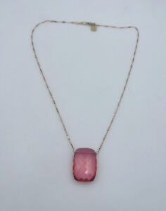 Suzanne Kalan 14k Yellow Gold Pink Red Topaz Necklace