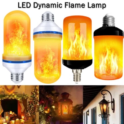 E14 E27 LED Licht Fackel Feuer Lampe Flammen Effekt Glühbirne Flacker Birne Deko - Bild 1 von 4