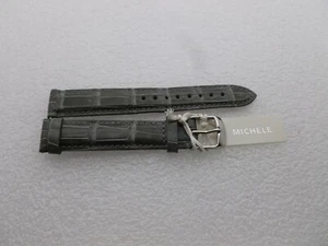 Genuine Michele 16mm Elephant Gray Alligator Watch Band Strap NEW - Picture 1 of 4