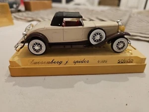 VINTAGE SOLIDO TOY CAR DUESENBERG SPIDER 4035 BEIGE BROWN BOX DIECAST 5in - Picture 1 of 5