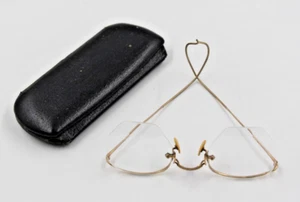 Vintage Eyeglasses 1/10 12K GF Rimless Antique Frames w/ Case Bifocals - Picture 1 of 14