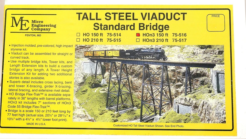 Micro Engineering HOn3 150 Ft. Tall Steel Viaduct, Standard Bridge (75-516) - Image 1 of 1