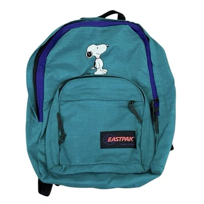 Vintage Eastpak Backpack 90s Teal Snoopy Made In USA - Image 1 of 4