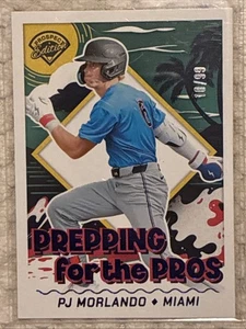 PJ Morlando 2024 Panini Prospect Edition Preparación para profesionales Azul/99 #3 Miami - Imagen 1 de 2