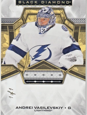 2024-25 Upper Deck Black Diamond Andrel Vasilevskity 1/1 Goalie Lightning 1 of 1 - Image 1 of 4
