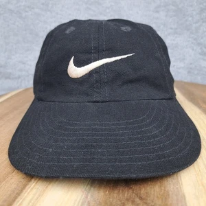 VINTAGE Nike Mütze Kappe Herren Stretch hinten schwarz Mitte Swoosh Logo Sport Grunge - Bild 1 von 8