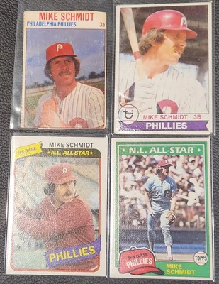 Mike Schmidt Topps, Hostess 4 card LOT 1979 #9, #610 - 1980 #270 - 1981 #540 HOF - Image 1 of 2