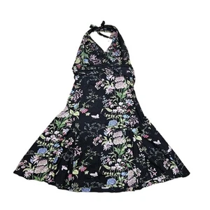 Vtg Charlotte Russe Butterfly Floral Halter Dress Womens 3 Y2K Fairycore Boho - Picture 1 of 9