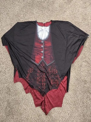 Disfraz de Vampiro Capa Adulto Drácula Negro y Rojo Halloween Talla Única para Todos Foto 1 de 4