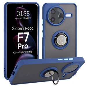 Funda Bizon Anillo Híbrido Xiaomi POCO F7 Pro Ahumada con Azul Marino - Imagen 1 de 8