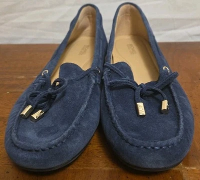 Michael Kors Azul Gamuza Sutton Mocasines de Conducción Sin Cordones Mocasín Planos Talla 8.5 Foto 1 de 4