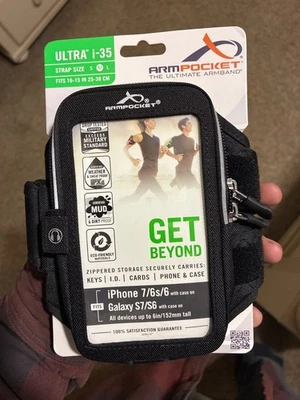 Armpocket Ultra i-35 armband for iPhone 6s/6, 7, Galaxy S6, S6 edge w thin case - Image 1 of 2