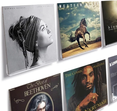 Supporto Da Parete per Dischi in Vinile Trasparente, Confezione Da 6, in Acrilic - Immagine 1 di 4
