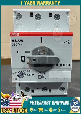 NEW ABB MS325-2.5 Circuit Breaker 1.6-2.5A 1PCS US Free TAX - Image 1 of 3