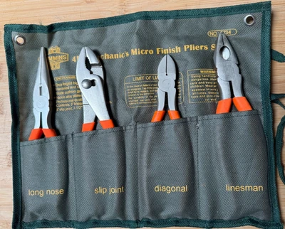 Juego de 4 alicates de microacabado mecánico Cummins Tools #5734 con estuche Foto 1 de 4