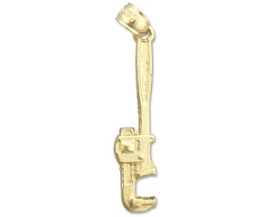 14K Gold 3D Monkey Wrench Pendant - Picture 1 of 6