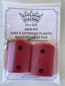 Kings Gun Works 308PO erweitertes Magazin Basis Pad Kunststoff Para Ordnance rot neu aus altem Lagerbestand - Bild 1 von 1