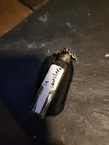 Antigua botella de perfume miniatura de vidrio grabado con tapa de tornillo plateada con Dabber - Imagen 1 de 8