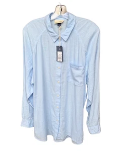 *NWT* Universal Thread Sky Blue Linen Oversized Long Sleeve Button Down-L - Picture 1 of 2