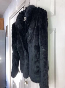 Upward Vtg women S 100% rabbit fur, satin lining, fur origin: France Pit-pit 19” - Picture 1 of 8