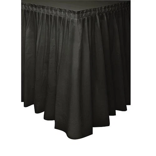 Faldas de mesa de plástico plisado autoadhesivas 29" x 13' desechables para banquete Foto 1 de 1